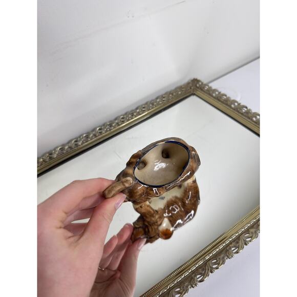 Vtg Mid-century Ceramic Elephant Figurine, Elephant Toothpick Holder or Q-tip - Picture 6 of 9